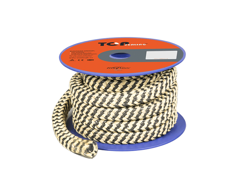 Premium Graphite-Infused PTFE & Aramid Fiber Zebra Braided Gland Packing for Enhanced Sealing Performance