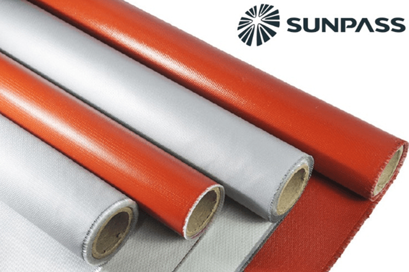 SUNPASS Silicone coated fiberglass fabrics Silicone impregnated fiberglass fabrics Silicone coated insulation fabrics with high strength